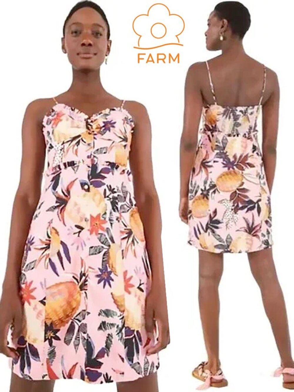 FARM RIO Pink Pineapple Mini Dress